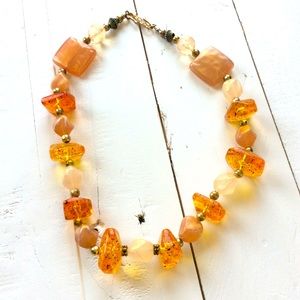 Chunky orange beaded necklace